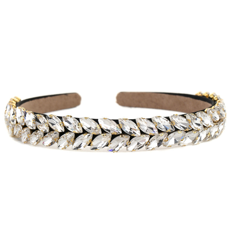 Wholesale Full Diamond Baroque Fabric Diamond Headband Wholesale